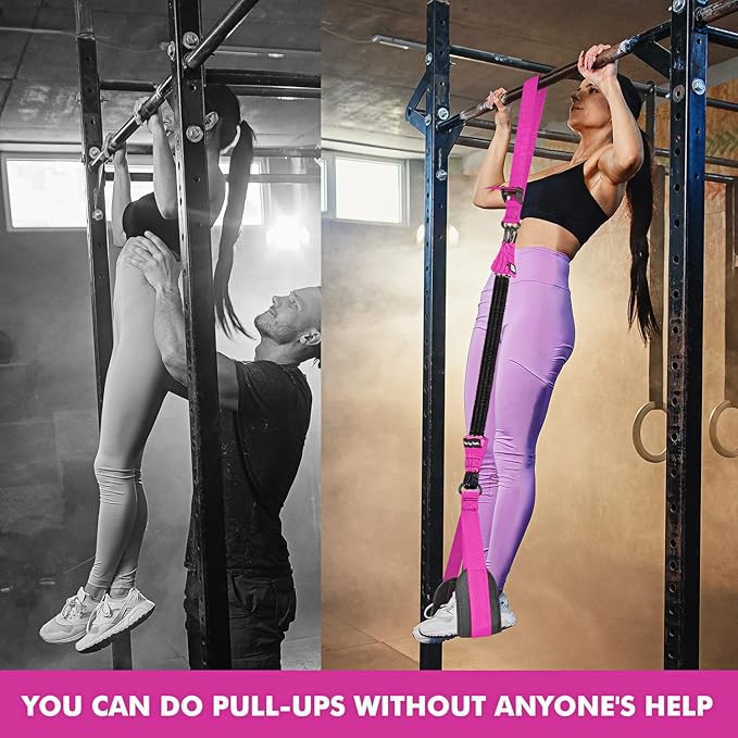 HPYGN Pull Up Assistance Bands, Heavy Duty Resistance Band for Pull Up Bar, Adjustable Weight/Size with Fabric Feet/Knee Rest, Bands for Pull Up Assist for Strength Training, Pull Up Assist Band