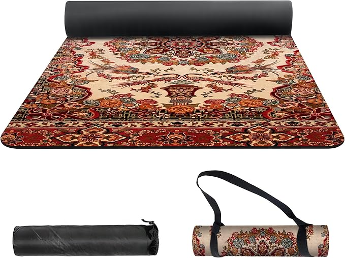 nuveti Yoga Mat Print Extra Thick TPE Non Slip Fitness Exercise Mat with Carrying Bag,72"x24" Extra Thick 6MM Exercise & Workout Mat for Yoga, Pilates Fitness and Floor Exercises