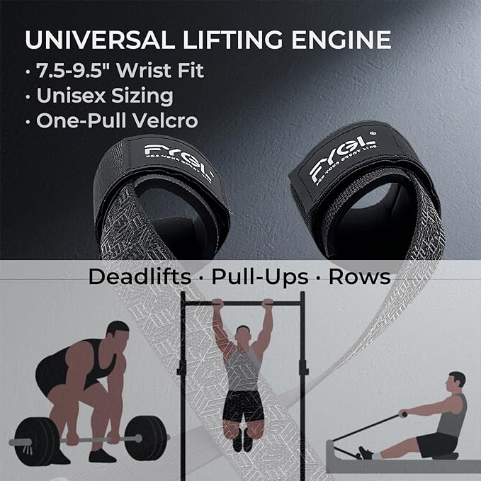 Weight Lifting Straps: Neoprene Padded Wrist Support, Non-Slip Grip & Adjustable Fit for Deadlifts/Pull-Ups - Unisex Gym Wrist Straps