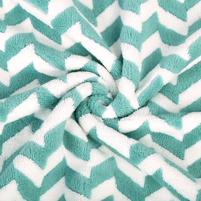 JML Microfiber Bath Towels, Large Bath Towel 2 Pack 30" x 60", Oversized, Soft, Super Absorbent and Fast Drying, Multipurpose for Sport, Fitness, Yoga, Chevron Green