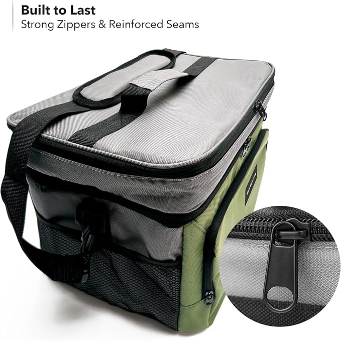 OVENTE Insulated Cooler Bag, Soft Lunch Bag for Men/Women with Leakproof Double Deck Compartment