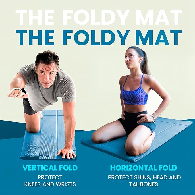 Foldable Yoga Mat Thick, in 6 Combinations; Greater Support and Protection for Joints, Body Alignment System, and Sections for Hands and Feet. Non-slip texture and water-resistant
