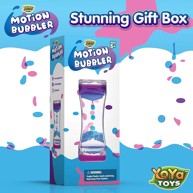 YoYa Toys Liquimo - Liquid Motion Bubbler 1 Pack - Sensory Fidget Toy for Kids & Adults - Hourglass Bubble Timer - Visual Desk Toy for Focus, Relaxation & Stress Relief