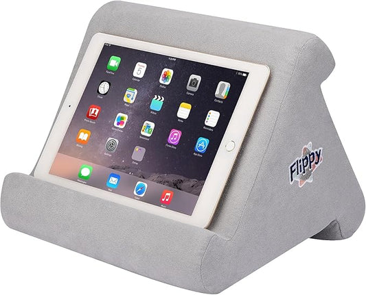 Flippy Tablet Holder and Soft Compatible with iPads, Tablets, and Books, Portable Lap-Pillow Holder for Books or Electronic Devices - Greyster 2.0