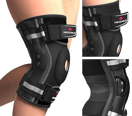 NEENCA Professional Knee Brace for Knee Pain, Adjustable Hinged Knee Support with Removable Side Stabilizers, Strong Stability for Joint Pain Relief, Arthritis, Meniscus Tear, ACL, PCL, Runner, Sports