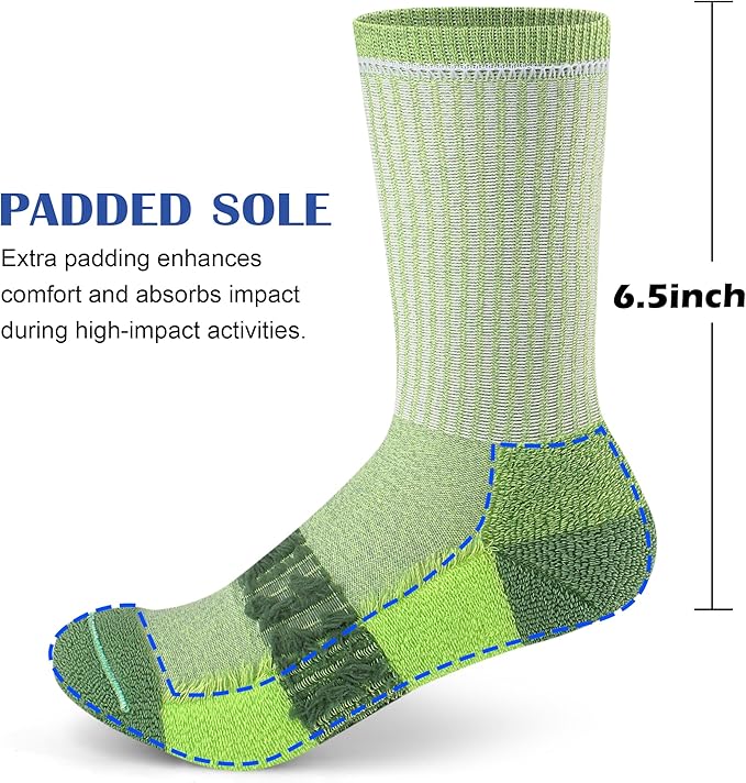 Gonii Women Socks Hiking Running Thick Cushion Athletic Crew Socks 5-Pair