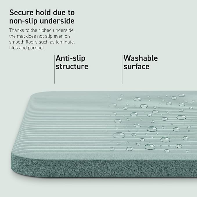 Yoga Mat Premium Non Slip Thick – Extra Comfortable Exercise Mat for Home Workouts, Pilates, Stretching & Gym – Cushioned NBR Foam, Gym Mat with Strap, for Women & Men