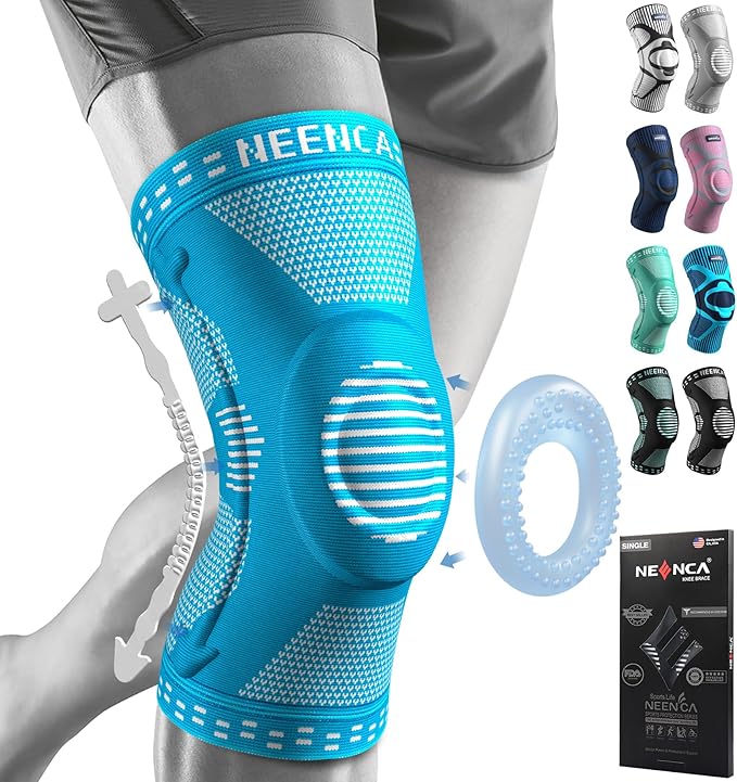 NEENCA Professional Knee Brace for Women/Men, Knee Support with Patella Pad & Side Stabilizers, Compression Knee Sleeve for Knee Joint Pain, Meniscus Tear, ACL, PCL, Runner, Workout - FSA/HSA Approved