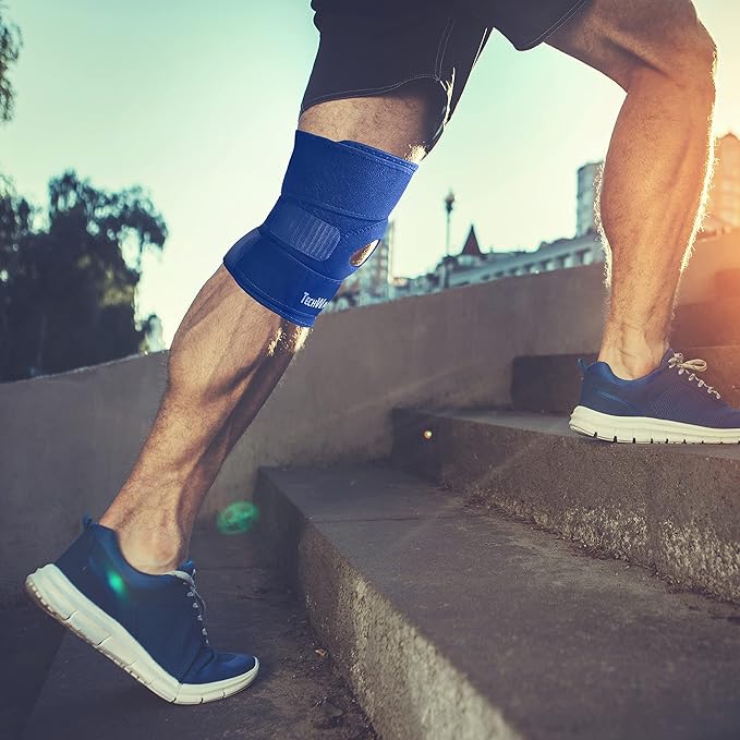 TechWare Pro Knee Brace Support - Knee Braces for Knee Pain. Relieves ACL, LCL, MCL, Meniscus Tear, Arthritis, Tendonitis Pain. Dual Stabilizers Non Slip Neoprene. Adjustable Bi-Directional Straps -5 Sizes