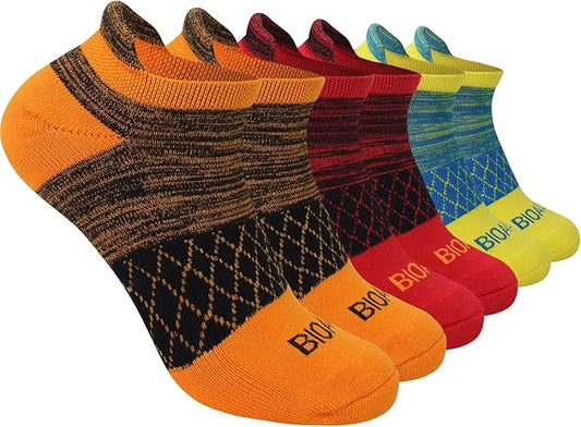 BIOAUM Cushioned Men's Ankle Socks, 6 Pairs Cotton Athletic Sport Breathable Low Cut Socks for Running Size 8-9.5/10-13/12-14
