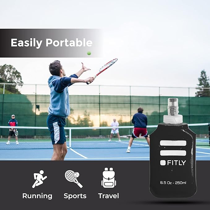 Soft Flask - Shrink As You Drink Soft Water Bottle for Hydration Pack - Folding Water Bottle Ideal for Running, Hiking, Cycling, Climbing & Rigorous Activity