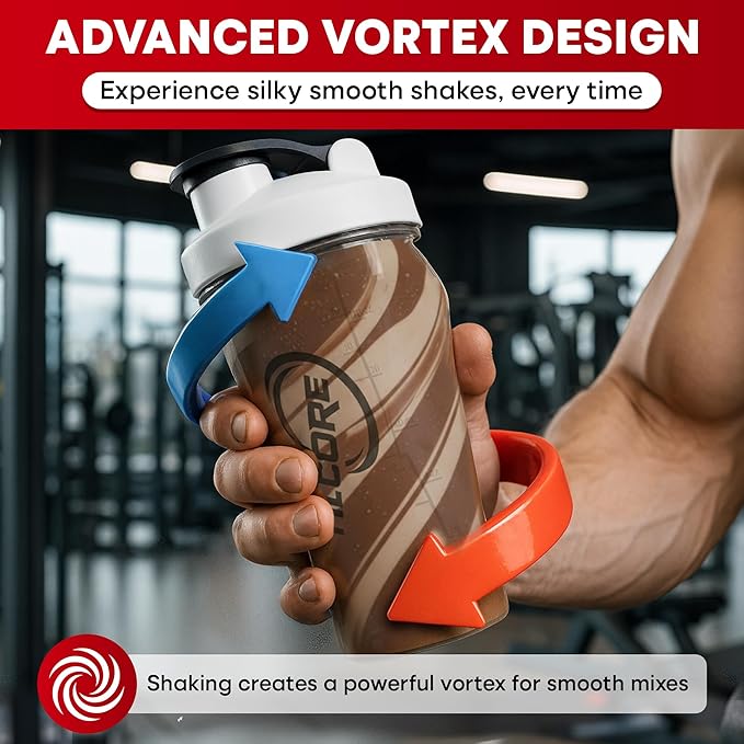 Vortex Protein Shaker Bottle 24 oz/700ml - Premium BPA-Free Pre-Workout Shaker Cup for Protein Shakes & Smoothies, Leak-Proof & Durable Bottle-Shakers for Active Lifestyles