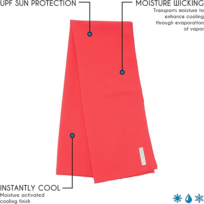 BUILTCOOL Adult Cooling Towel - Men & Women Chilly, Lightweight, Soft, Neck and Face Cooling Towel for Sport, Camping, Hunting, One Size, Diva, 3 Pack