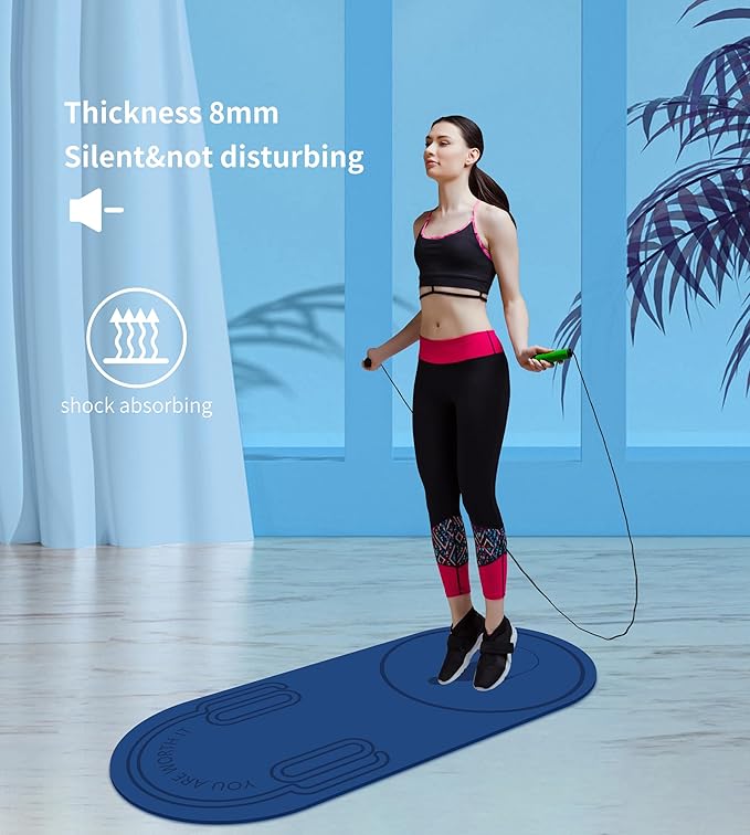 Non-Slip Jump Rope Mat Shock Absorption Rope Skipping Mat for Adults & Children Home Indoor Workout Exercise Mat