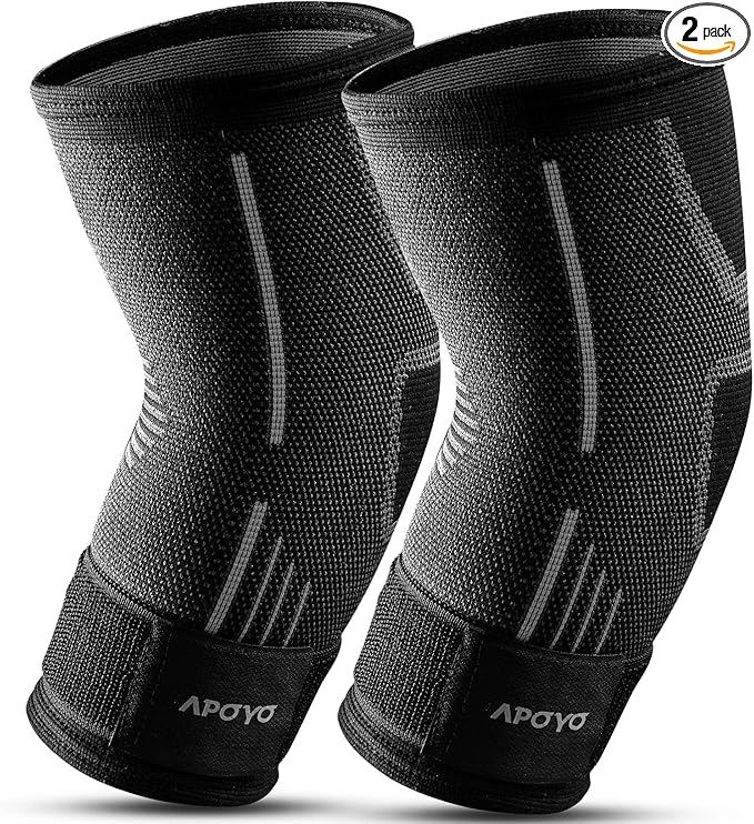 APOYO Elbow Brace for Tendonitis and Tennis Elbow, (Pair) Compression Sleeve for Arthritis, Workouts, Reduce Joint Pain During Fitness Activity (XX-Large)