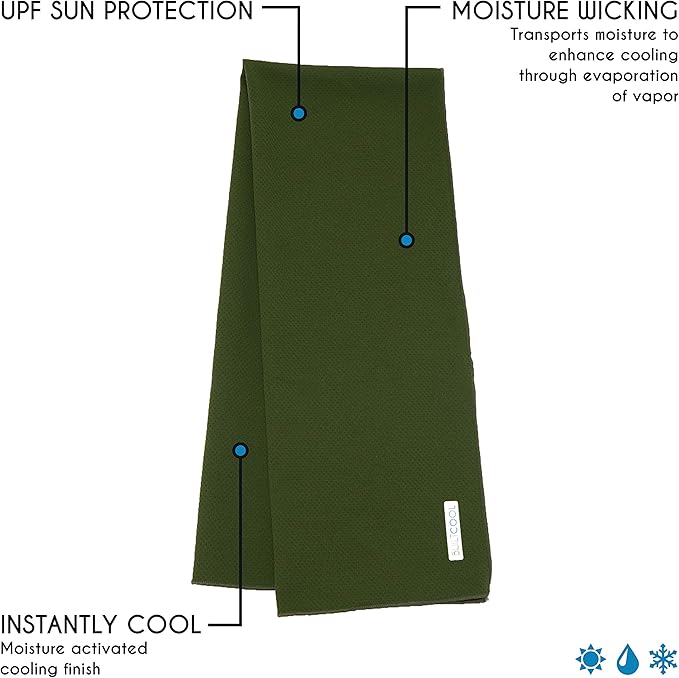 BUILTCOOL Adult Cooling Towel - Men & Women Chilly, Lightweight, Soft, Neck and Face Cooling Towel for Sport, Camping, Hunting, One Size, Rifle, 3 Pack