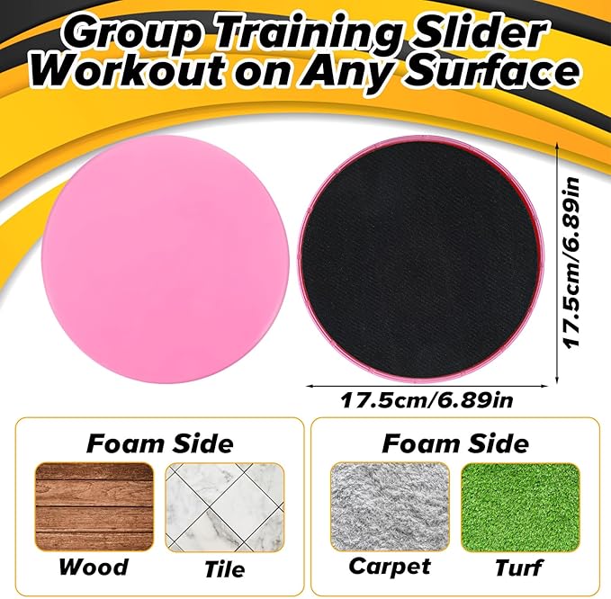 20 pcs Core Sliders Bulk Exercise Glider Discs Gifts for Group Training Classes Fitness Slider Workout Dual Sided AB Pads for HIIT Gym Carpet Hardwood Floor