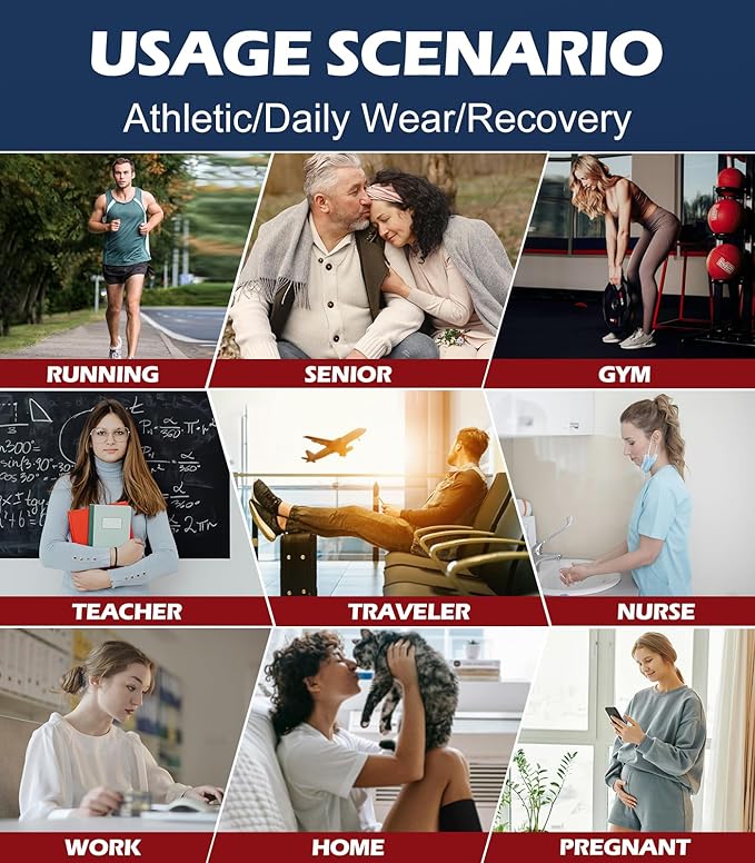 Breslatte Compression Socks for Women Men 10-14 mmHg Circulation Knee High Athletic Support Socks Running Travel Daily