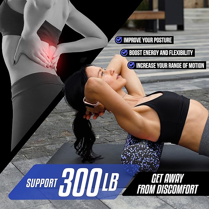 Yes4All High-Density EPP Round Back Roller Foam, Exercise Foam Roller for Yoga, Pilates & Stretching - 12, 18, 24, 36 inch