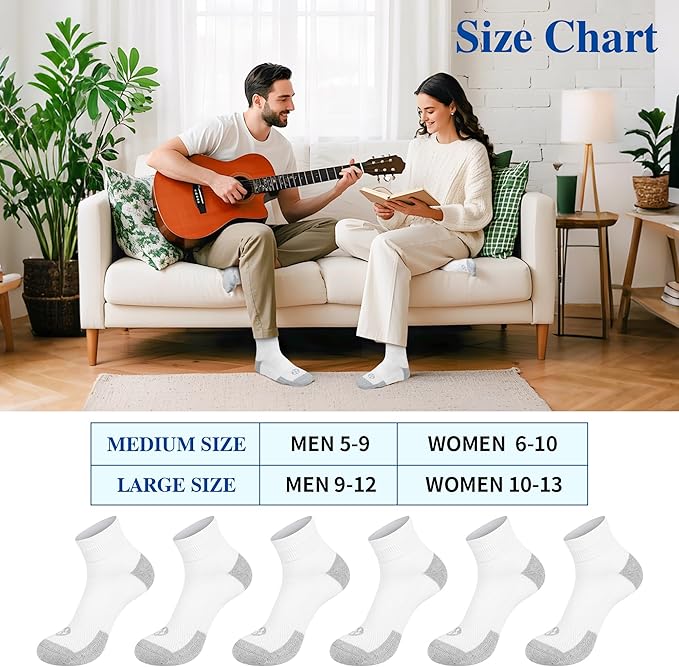 Diabetic Socks for Men,6 Pairs Ankle Mens Diabetic Socks,Diabetic Neuropathy Socks for Men 9-12