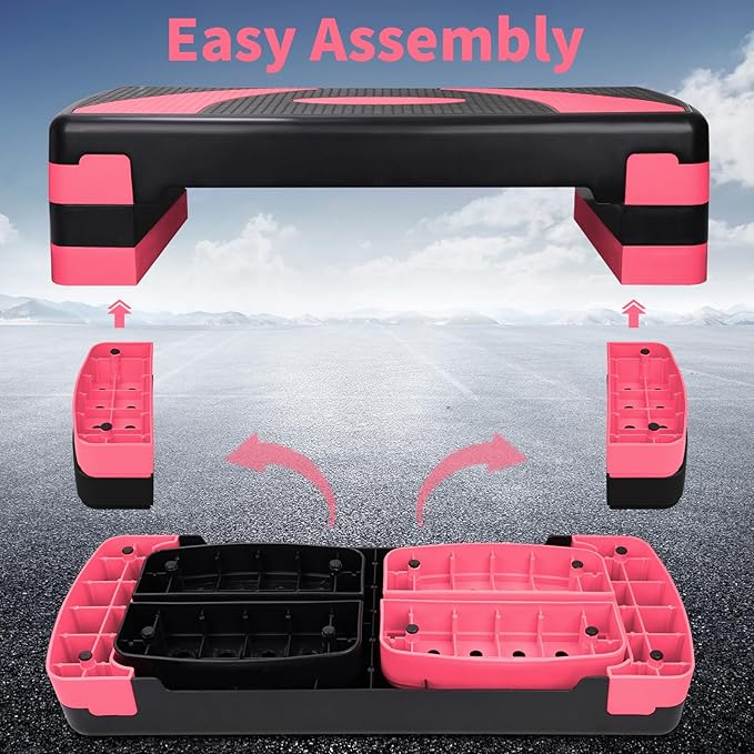 Adjustable Exercise Workout Aerobic Stepper Step Platform Trainer