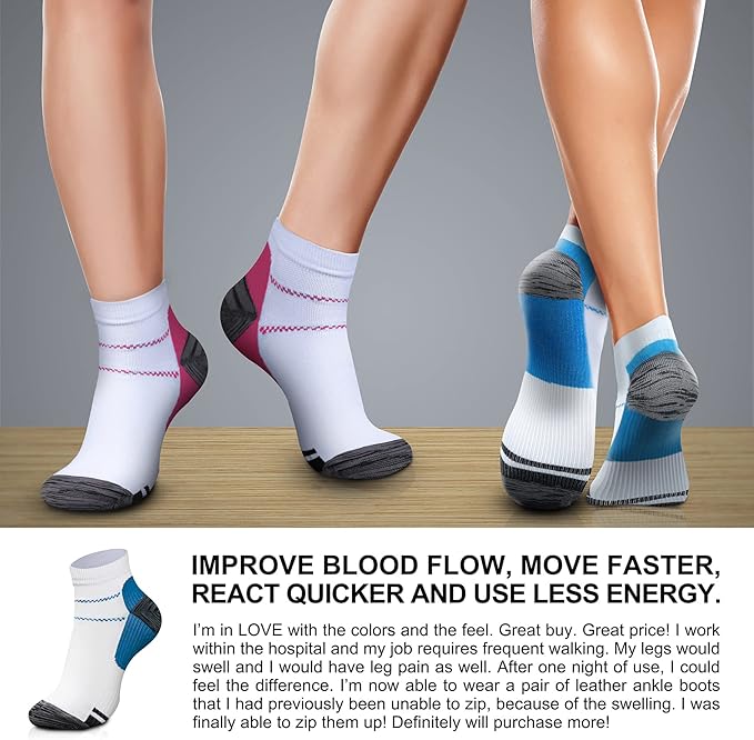 CHARMKING Compression Socks for Women & Men Circulation 15-20 mmHg is Best for Athletic Running Cycling Nurse Daily Wear