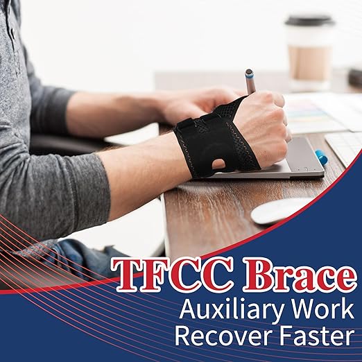 AKSO MEDICOS Wrist Brace for TFCC Tears, Adjustable Wrist Wraps with Ring Pad for Ulnar Sided Wrist Pain, DRUJ Instability, for Repetitive Wrist Use Injury, Left Hand, L Size