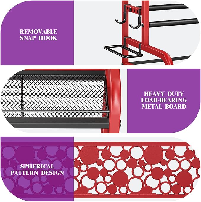 400LBS Dumbbell Rack, VOPEAK Adjustable Weight Rack for Home Gym, Home Gym Storage Rack for Yoga Mat Kettlebells and Strength Training Equipment, Weight Storage Rack for Dumbbells with Wheels