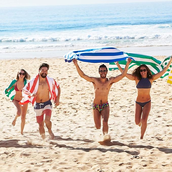 Dock & Bay Beach Towel - Quick Dry, Sand Free - Compact, Lightweight - 100% Recycled - Includes Bag - Cabana - Set A (4), Large (160x90cm, 63x35)