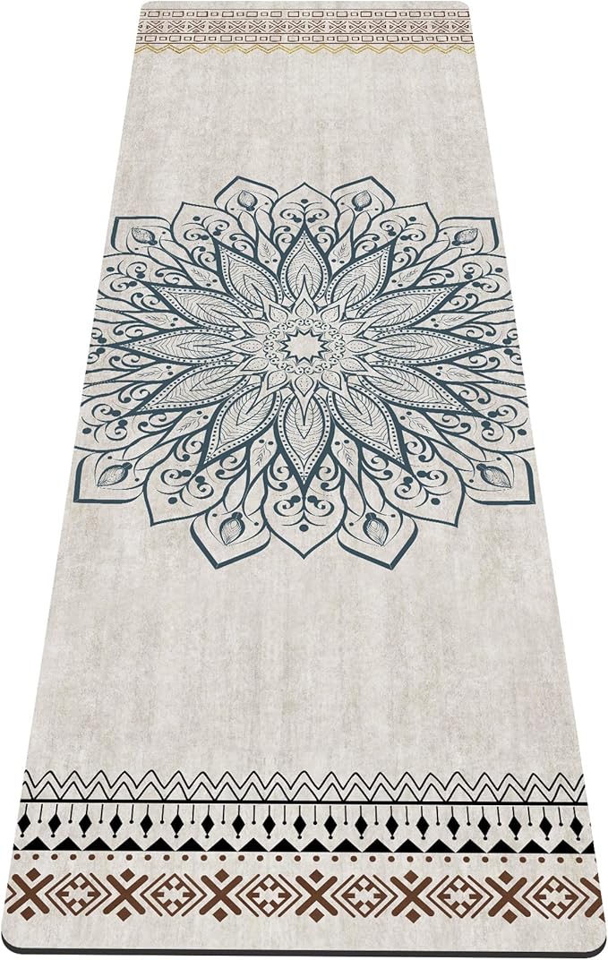 nuveti Yoga Mat Print Extra Thick TPE Non Slip Fitness Exercise Mat with Carrying Bag,72"x24" Extra Thick 6MM Exercise & Workout Mat for Yoga, Pilates Fitness and Floor Exercises