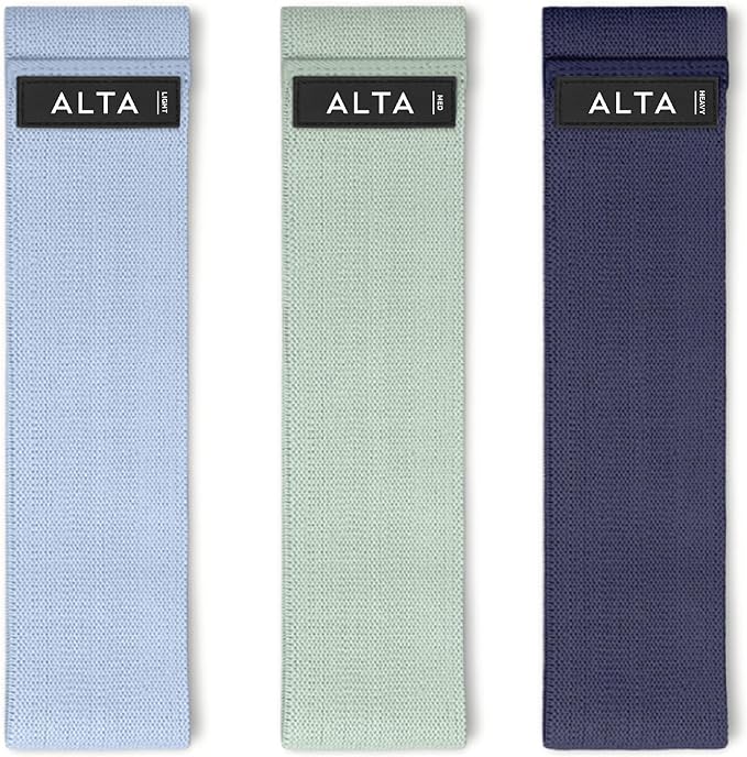 ALTA Booty Bands for Women - Premium Non-Slip Fabric Resistance Bands for Working Out - Cloth Resistance Bands for Legs, Fabric Exercise Bands, Leg Bands for Working Out Women, Looped Hip Bands Set