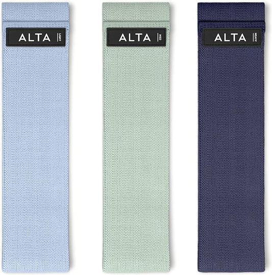 ALTA Booty Bands for Women - Premium Non-Slip Fabric Resistance Bands for Working Out - Cloth Resistance Bands for Legs, Fabric Exercise Bands, Leg Bands for Working Out Women, Looped Hip Bands Set