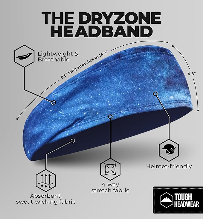 Tough Headwear Sport Headbands for Men - Workout Headbands for Women - Running Headband -Tennis Athletic Sweatband