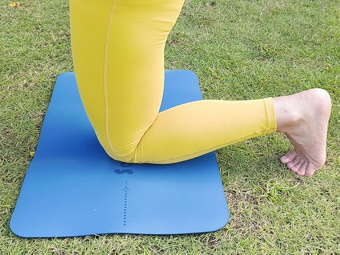 Mini Yoga Mat, Warrior-like Grip,Non-Slip,Alignment System,Head,Knee and Elbow Pad,Meditation Mat,Abdominal wheel pad,Portable