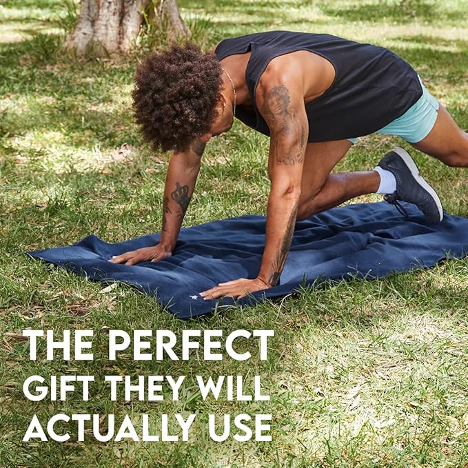 Dock & Bay Customized Beach Towel - Quick Dry, Sand Free - Compact, Lightweight - 100% Recycled - Includes Bag - Essential - Deep Sea Navy - Large