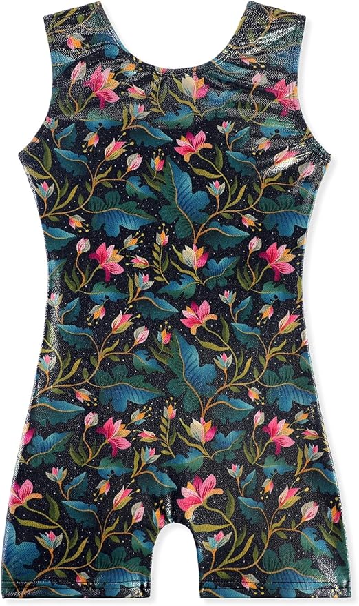 EQSJIU Leotards for Girls Gymnastics Sleeveless Sparkly Toddler Tumbling Outfits Dance Clothes Biketards for Kids 1-10 Years