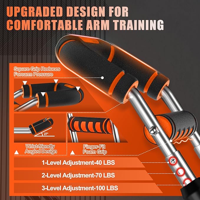 2025 Pro Twister Arm Trainer, Adjustable Power Twister Bar, Chest Shoulder Arm Workout Equipment, Portable Detachable Upper Body Fitness Machine for Home & Gym