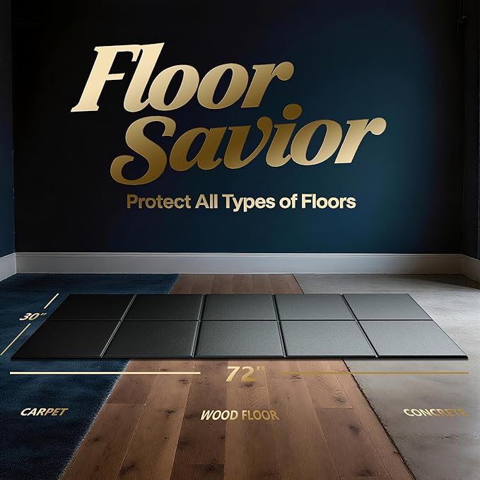 Foldable Treadmill Walking Pad Mat for Carpet Floors,72" x 30" 6mm Thick Treadmill Mat for Hardwood Floor,Indoor Exercise Stationary Bike,Elipitial, Gym Equipment, Noise Shock Absorption