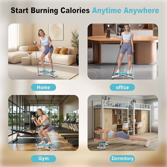 Ski Balancing Machine & Balance Board Trainer - Heavy-Duty 300LB Capacity Wobble Board with Resistance Bands & LCD Display for Cardio, Core and Full-Body Workouts