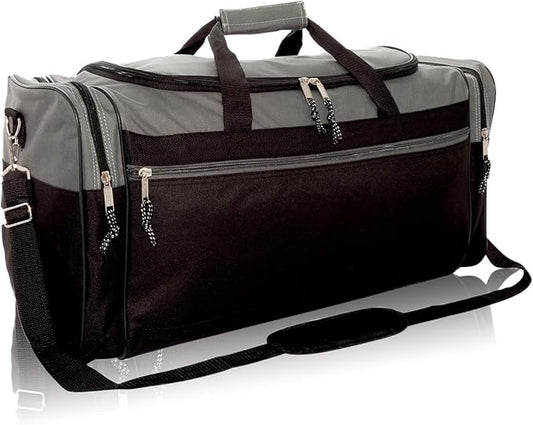 DALIX 25" Extra Large Vacation Travel Duffle Bag (Black, Grey, Navy Blue, Red, Camo)