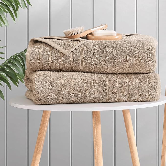 Casa Platino Oversized Bath Sheet Towels, 2 Pack Bath Sheet(36"x 72"), 100% Ring Spun Cotton Bath Sheets, Lightweight Bath Sheet Set, Quick Dry Bath Sheets, Soft Bath Sheet Towel - Tawny Brown
