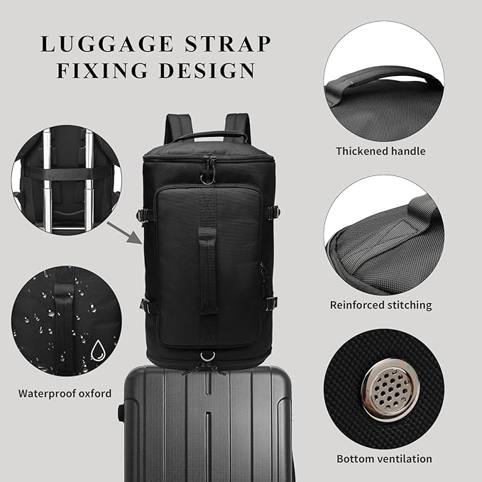 Gym Backpack Sports Bag with Shoe Compartment: Carry-on Travel Backpack with 16" Laptop Compartment, Weekender Outdoor Versatile Use Backpack