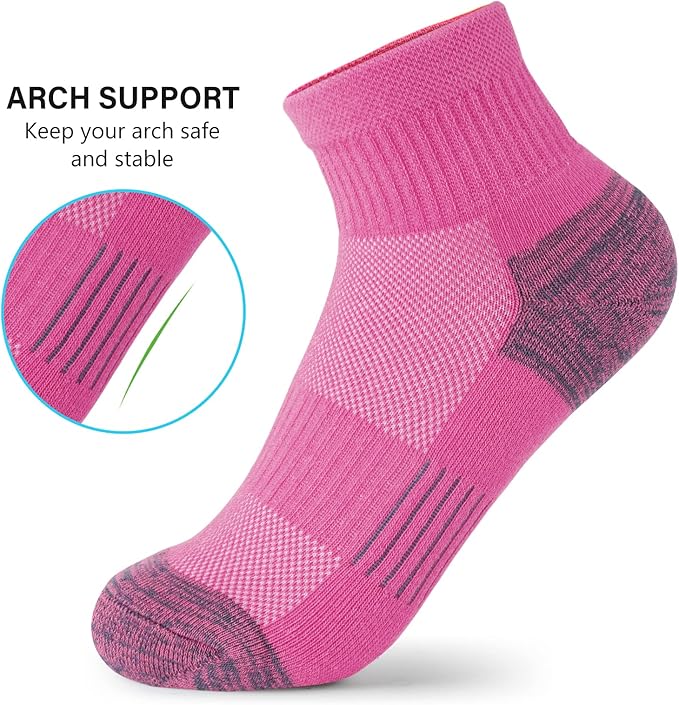 Gonii Ankle Socks Womens Athletic Thick Cushioned Running Hiking Low Cut 5-Pairs