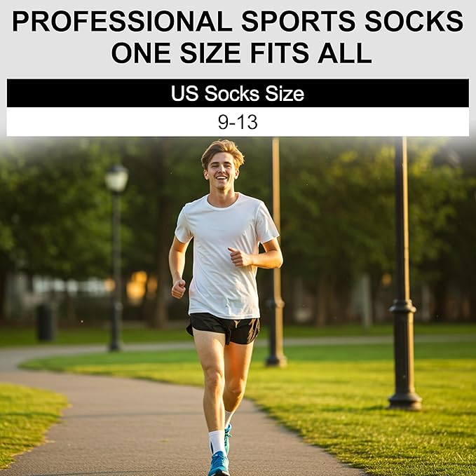 HUSO Compression Ankle Running Socks: Athletic Socks for Men Women with Cushion,Work Hiking Basketball Sport Socks 3 Pairs