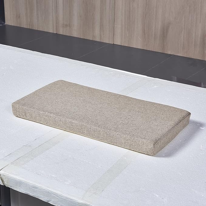 Piano Bench Cushion for Indoor Shoe Storage Non Slip Picnic Bench Pad for Kitchen Dining Table Seat 30 inch x 14, Light Brown