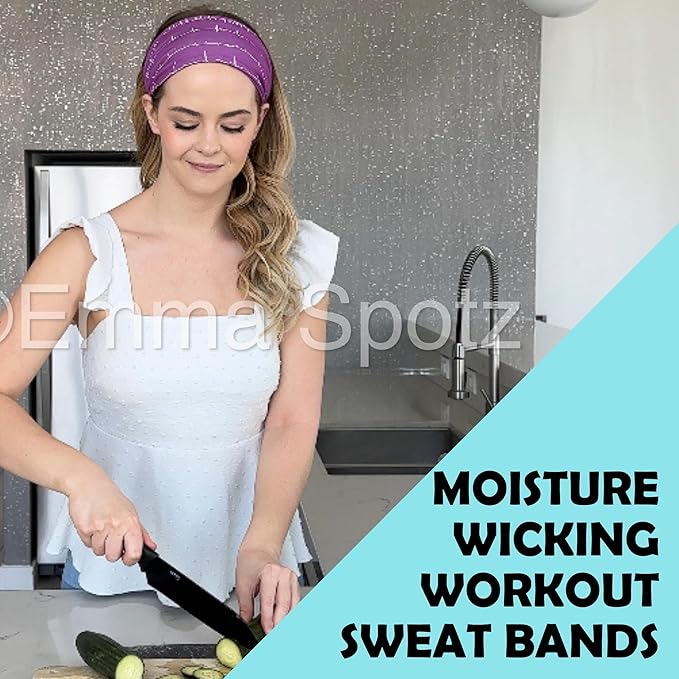 LOTUS78, Pack of 6 Wide Headbands for Women Non Slip, Fashionable Sports Hair Bands for Women's Hair, Soft Elastic Stretchy Head bands, Yoga Workout Headbands for Women Daily Fashion (Tropical)