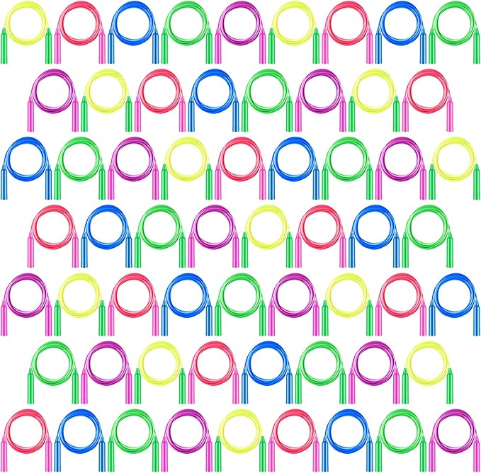 Aodaer Kids Jump Rope Set Colorful Outdoor Jump Ropes 7.3 Feet Adjustable Skipping Ropes for Outdoor Fun Activity Great Party Favor