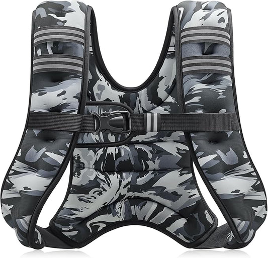 ZELUS Weighted Vest, 6lb/8lb/12lb/16lb/20lb/25lb/30lb Weight Vest with Reflective Stripe for Workout, Strength Training, Running, Fitness, Muscle Building, Weight Loss, Weightlifting