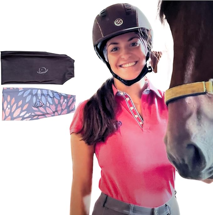 Equestrian Headbands Designed to Wick Moisture and Protect Hair Under Helmets, for Horseback Riding, Biking, and Securing Ear Buds