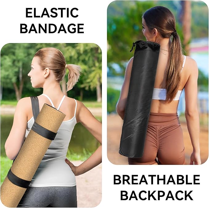 Cork Yoga Mat, with Cork Material as The Front and TPE as The Bottom of The Non-Slip Fitness Mat, Suitable for All Types of Yoga and Fitness Activities.